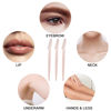Picture of 12 Pcs Eyebrow Razors, Face Razors Multipurpose, Exfoliating Dermaplaning Tools, Eyebrow Trimmers Shaver with Safety Cover, Facial Hair Removal for Women Men Body Use (Light Pink)