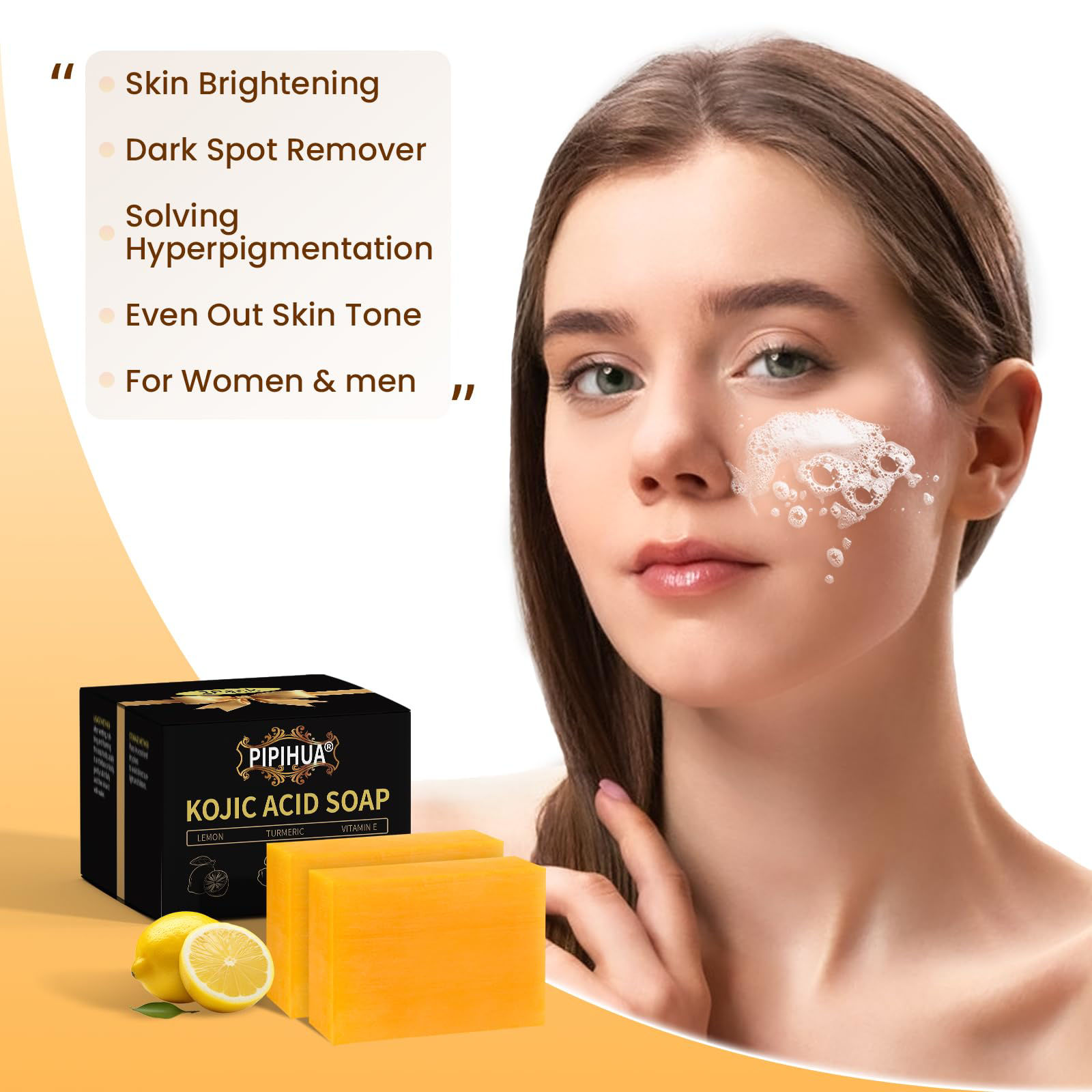 GetUSCart- PIPIHUA Turmeric Kojic Acid Soap for Skin: Lemon Kojic Acid ...