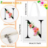 Picture of Sanuurfky Letter Initial Canvas Tote Bag Personalized Present Bag Gift for Bridesmaids Bride Teacher Birthday Wedding