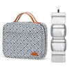 Picture of Bosidu Hanging Travel Toiletry Bag,Large Capacity Cosmetic Travel Toiletry Organizer for Women with 4 Compartments & 1 Sturdy Hook,Perfect for Travel/Daily Use/Christmas (Plaid)