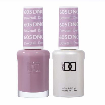 Picture of DND Gel Polish Set, Purple Collection, UV/LED Gel Polish and Air Dry Nail Lacquer, Matching Chip-Free Polish Duo, 605 Dovetail, 0.5 Fl Oz