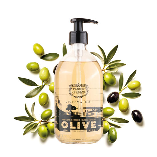 Picture of Panier des Sens - Liquid Hand Soap Limited Edition - Hand Wash with Olive Oil - French Marseille Moisturizing Hand Soap - Refillable Kitchen & Bathroom Hand Soap - 98% Natural - Glass Bottle 16.6 Floz