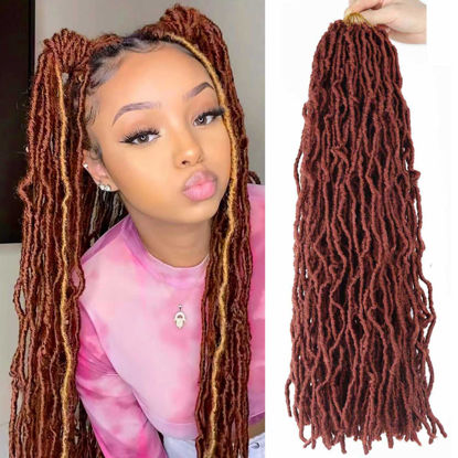 Picture of 24 Inch Soft Locs Faux Locs Crochet Hair for Butterfly Locs Distressed Locs Hair for Women (24 Inch(Pack of 8), 350#)