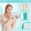 Picture of UIXIZQ Personalized Initial Letter Clear Makeup Bag,Preppy Small Nylon&PVC Cosmetic Zipper Bag with Chenille Letter,Travel Skincare Toiletry Bag,Monogram Pencil Case Pouch Gift for Teen Girls Women,P