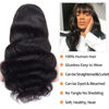 Picture of Body Wave Wigs with Bangs Virgin Brazilian None Lace Front Wigs Human Hair Wigs 150% Density Glueless Machine Made Wigs for Black Women Natural Color(26 Inch, Body Wave)