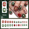 Picture of 24Pcs Christmas Press on Nails Short Square Fake Nails Christmas Cute Cartoon Acrylic Nails Press ons Cute Xmas Design False Nails Glue on Nails for Women New Year Stick on Nails Manicure
