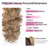 Picture of REECHO Ponytail Extension, 24" Claw Clip in Long Curly Wavy Ponytail Hair Extension Jaw Clip on Pony Tails Hairpiece for Women - Dark Blonde