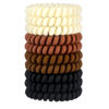 Picture of JessLab Spiral Hair Ties, 10 Pcs Traceless Phone Cord Hair Ties Spiral Bracelet Plastic Coil Hair Ties Ponytail Holders No-Damage Hair Accessory for Girls Women Ladies, Color Assorted, Set 37