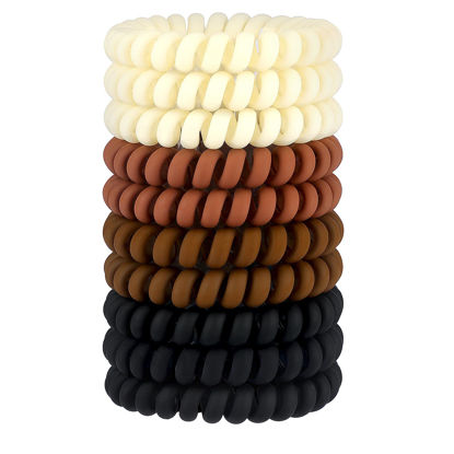 Picture of JessLab Spiral Hair Ties, 10 Pcs Traceless Phone Cord Hair Ties Spiral Bracelet Plastic Coil Hair Ties Ponytail Holders No-Damage Hair Accessory for Girls Women Ladies, Color Assorted, Set 37