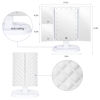 Picture of deweisn Trifold Lighted Vanity Makeup Mirror with 21 LEDs Lights,1x/2x/3x Magnification and Touch Screen Dimming,Two Power Supplies Makeup Mirror, Gift for Women