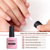 Picture of AIMEILI Hema Free Rubber Base Gel For Nails, Soak Off U V LED Clear Sheer Gel Nail Polish, 4 in 1 Nail Strengthen/Enhance/Base Coat/Color Gel Polish Set Of 6pcs X 10ml - Kit 47