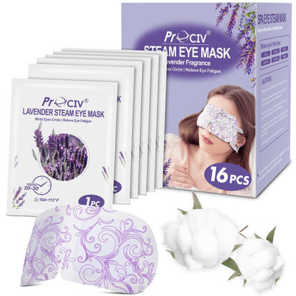 Picture of 16 Packs Steam Eye Masks for Dry Eyes Self Heated Eye Mask Disposable Sleep Mask Soothing Headache Relief Dry Eye,Hot Warm Compress for Stress Relief Relief Eye Fatigue, Spa Gifts Travel Essentials