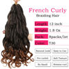 Picture of French Curly Braiding Hair 12 Inch 8 Packs - Pre Stretched Bouncy Braiding Hair- Loose Wavy Braiding Hair Synthetic Hair Extensions For Black Women (12 inch 8 packs 1B/30)