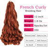 Picture of French Curly Braiding Hair 12 Inch 8 Packs Copper Red - Pre Stretched Bouncy Braiding Hair- Loose Wavy Braiding Hair Synthetic Hair Extensions For Black Women (12 inch 8 packs 350)