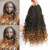 Picture of Box Braids Crochet Braids Curly Ends 14 Inch Goddess Box Braids Crochet Hair Synthetic Crochet Hair Extensions (14(8Packs), 1B/27)