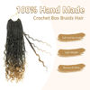 Picture of Box Braids Crochet Braids Curly Ends 14 Inch Goddess Box Braids Crochet Hair Synthetic Crochet Hair Extensions (14(8Packs), 1B/27)