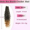 Picture of 14 Inch Boho Box Braids Crochet Braids Hair-2 Packs Crochet Box Braids Hair Bohomian Box Braid Crochet Hair Synthetic Braiding Hair Goddess Box Braids Crochet Hair for Black Women (1B/27)