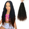 Picture of 8 Packs Crochet Box Braids- Boho Box Braids Crochet Braids Hair Bohomian Box Braid Crochet Hair Synthetic Braiding Hair 18 Inch Goddess Box Braids Crochet Hair for Black Women (18(8Packs), 1B/30)
