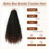 Picture of 8 Packs Crochet Box Braids- Boho Box Braids Crochet Braids Hair Bohomian Box Braid Crochet Hair Synthetic Braiding Hair 18 Inch Goddess Box Braids Crochet Hair for Black Women (18(8Packs), 1B/30)