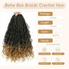 Picture of 8 Packs Box Braids Crochet Braids with Curly Ends 12 Inch Crochet Box Braids 3X Box Braid Crochet Hair Extension(12(8Packs), 1B/27)