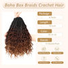 Picture of 8 Packs Crochet Box Braids- 10 Inch Box Braids Crochet Braids Hair Synthetic Braiding Hair Goddess Box Braids Crochet Hair for Black Women (10(8Packs), 1B/33/30)