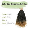 Picture of Crochet Box Braids- Boho Box Braids Crochet Braids Hair Bohomian Box Braid Crochet Hair Synthetic Braiding Hair Goddess Box Braids Crochet Hair for Black Women (10(8Packs), 1B/27)