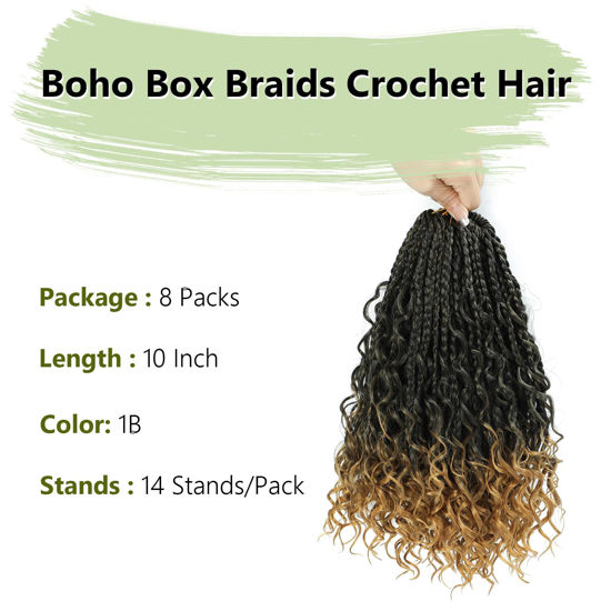 Box Braids Crochet Hair, 35,6 Cm, Mit Lockigen Enden – 8 Packungen, Synthetisch, Vorgedreht