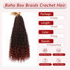 Picture of 8 Packs Crochet Box Braids- 18 Inch Boho Box Braids Crochet Braids Hair Synthetic Braiding Hair Goddess Box Braids Crochet Hair for Black Women (18(8Packs), 1B/Bug)