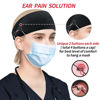 Picture of ABAMERICA Headbands with Button for Mask, Wide Nurses Headbands Non Slip Elastic Ear Protection for Women Men Doctors Sweatband Headband