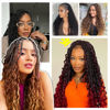 Picture of Crochet Hair Pre Looped-Crochet Box Braids Crochet Hair for Black Women Goddess Box Braids Crochet HairCrochet Braids Synthetic Braiding Hair (18(8Packs), 1B/Pink)