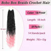 Picture of Crochet Hair Pre Looped-Crochet Box Braids Crochet Hair for Black Women Goddess Box Braids Crochet HairCrochet Braids Synthetic Braiding Hair (18(8Packs), 1B/Pink)