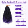 Picture of 8 Packs Goddess Box Braids Crochet Hair -12 Inch Crochet Box Braids Bohomian Box Braid Crochet Hair Synthetic Braiding Hair Boho Braids Crochet Hair for Black Women(1B/Purple#)