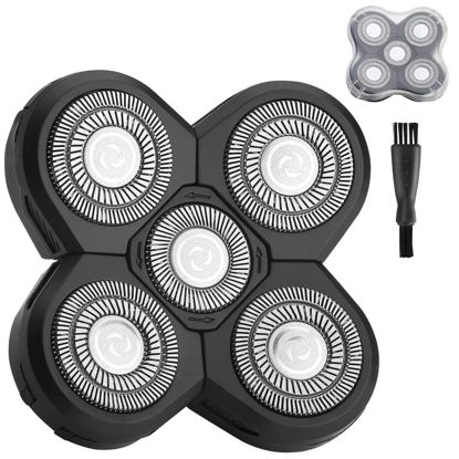 Picture of FOXSONIC Upgraded 5 Blades Shaver for Head shaver, 5D Men's Electric Shaver Replacement Heads for Many Main Brands Bald Men Head Shaver Blades