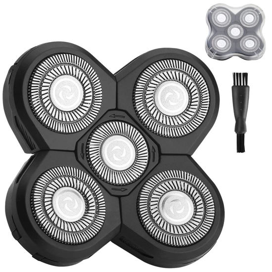 Picture of FOXSONIC Upgraded 5 Blades Shaver for Head shaver, 5D Men's Electric Shaver Replacement Heads for Many Main Brands Bald Men Head Shaver Blades