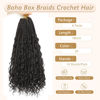 Picture of 8 Packs Boho Braids Crochet Hair-18 Inch Crochet Box Braids- Bohomian Box Braid Crochet Hair Synthetic Braiding Hair Goddess Box Braids Crochet Hair for Black Women(2#)