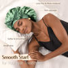 Picture of YANIBEST Large Jumbo Satin Hair Bonnets for Sleeping Double Layer Satin Lined Shower Cap for Women Men Cap for Curly Natural Hair,Green