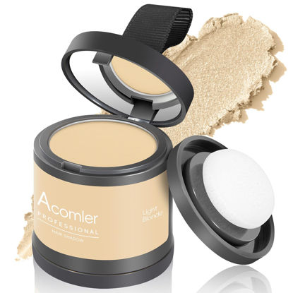 Picture of Acomler Instantly Root Cover Up Hairline Shadow Powder,Root Touch Up Hair Powder 0.35 oz, Root Concealer Gray Hair Coverage Hair Powder for Women Men with Eyebrows,Beard Line,Bald Spots(Light Blonde)
