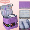 Picture of FCQQYWZ Nail Polish Organizer Case - Holds 42+ Bottles (15ml/0.5 fl.oz) and 1 Nail Lamp, Upgraded Double-layer Nail Polish Carrying Case Nail Polish Storage Bag with Handles (Purple)