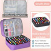 Picture of FCQQYWZ Nail Polish Organizer Case - Holds 42+ Bottles (15ml/0.5 fl.oz) and 1 Nail Lamp, Upgraded Double-layer Nail Polish Carrying Case Nail Polish Storage Bag with Handles (Purple)