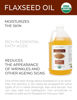Picture of velona USDA Certified Organic Flaxseed Oil - 64 oz | 100% Pure and Natural Carrier Oil | Unrefined, Cold Pressed