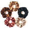 Picture of SILVR BEAR Luxury Satin Scrunchies, Satin Hair Ties for Thick & Curly Hair, Brown Scrunchies for Women and Girls, Softer than Silk Hair Ties (Earthy Shades)
