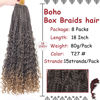 Picture of Beverlee 18 Inch Boho Box Braids 8 Packs Goddess Box Braids Bohemian Box Braids Crochet Hair Crochet Box Braids with Curly Ends Pre-looped Synthetic Crochet Hair for Black Women