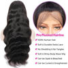 Picture of Hedy HD Lace Front Wigs Human Hair Pre Plucked with Baby Hair 10A Glueless 180 Density Transparent 4x4 Body Wave Lace Front Human Hair Wigs for Black Women Natural Black(28 Inch)