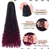 Picture of Beverlee 24 Inch Boho Box Braids 8 Packs Goddess Box Braids Crochet Hair Bohemian Hippie Braids Braiding Hair Box Braids with Curly Ends Messy Pre-looped Synthetic Crochet Hair for Women 1B/99J/BUG#