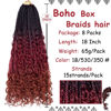 Picture of Beverlee 18 Inch Boho Box Braids 8 Packs Goddess Box Braids Crochet Hair Bohemian Hippie Braids Braiding Hair Box Braids with Curly Ends Messy Pre-looped Synthetic Crochet Hair for Women