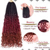 Picture of Beverlee 18 Inch Boho Box Braids 8 Packs Goddess Box Braids Crochet Hair Bohemian Hippie Braids Braiding Hair Box Braids with Curly Ends Messy Pre-looped Synthetic Crochet Hair for Women