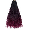 Picture of Beverlee 18 Inch Boho Box Braids 8 Packs Goddess Box Braids Crochet Hair Bohemian Hippie Braids Braiding Hair Box Braids with Curly Ends Messy Pre-looped Synthetic Crochet Hair for Women 128 Strands