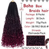 Picture of Beverlee 18 Inch Boho Box Braids 8 Packs Goddess Box Braids Crochet Hair Bohemian Hippie Braids Braiding Hair Box Braids with Curly Ends Messy Pre-looped Synthetic Crochet Hair for Women 128 Strands