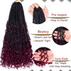 Picture of Beverlee 18 Inch Boho Box Braids 8 Packs Goddess Box Braids Crochet Hair Bohemian Hippie Braids Braiding Hair Box Braids with Curly Ends Messy Pre-looped Synthetic Crochet Hair for Women 128 Strands