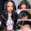 Picture of Hedy Lace Front Wigs Human Hair Body Wave Pre Plucked with Baby Hair Glueless 220% Density 4x4 Lace Closure Human Hair Wigs for Black Women Natural Color(26 Inch)